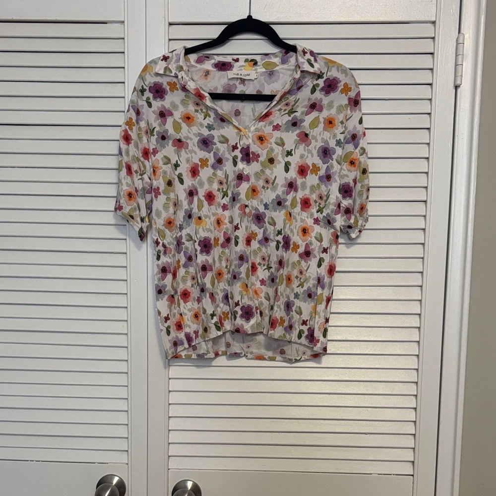 indie and cold floral blouse